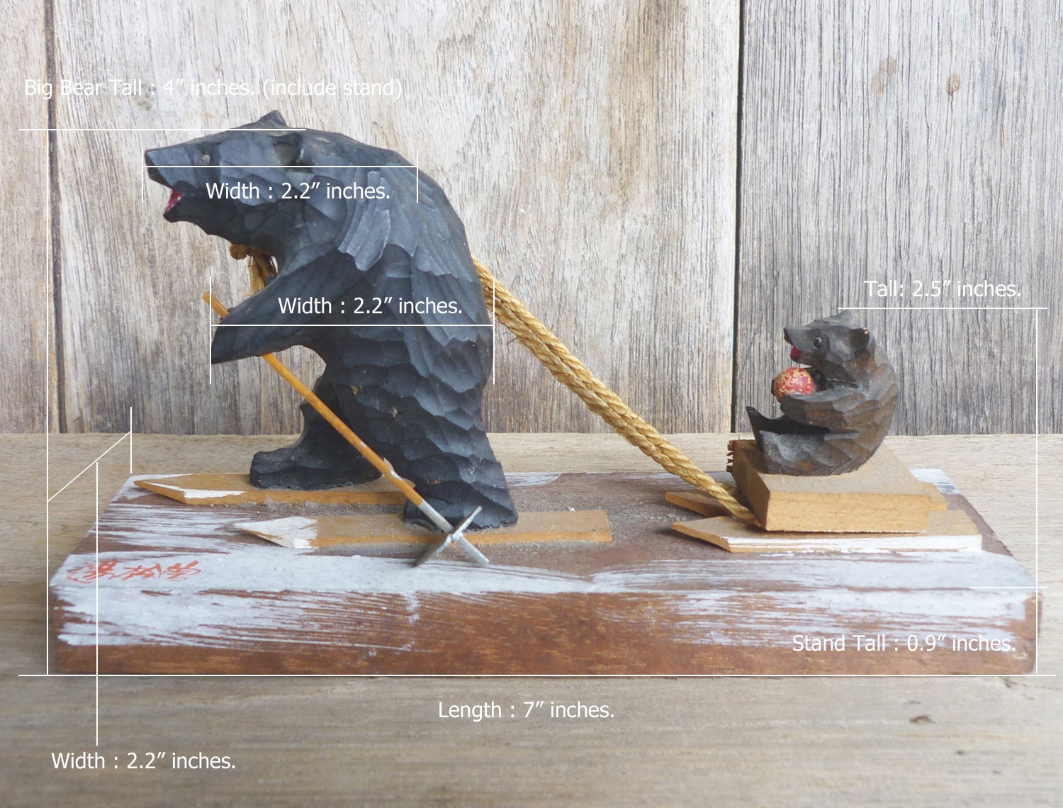 Ussuri Brown Bear, Hokkaido Brown Bear, Wooden Toy, Grizzly Ussuri Brown Bear, Hokkaido Brown Bear, Wooden Toy, Grizzly