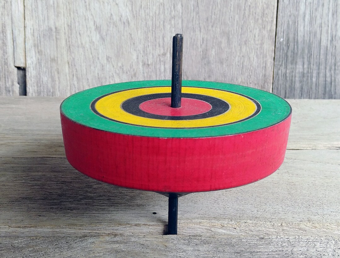 Japanese Vintage Spinning Top Koma, Wooden Top, Christmas Wooden Toy, Japanese Folk Craft