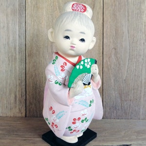Hakata Ningyo, bambola vintage in ceramica tradizionale giapponese, artigianato giapponese, bambola figurina ragazza con kimono formale, altezza: 10,5 pollici