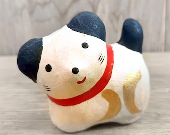 犬張子、日本の置物犬、ヴィンテージ和紙人形、張り子、民芸品
