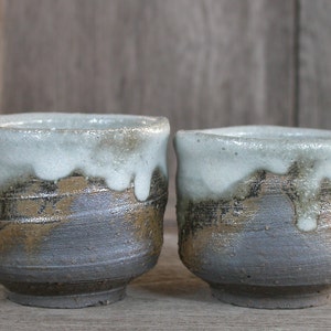 Japanese Ceramics Tea Cup, Ceramic Tea Bowl, Set of 2 Tea Bowls, Chawan, Tea Ceremony, Japanese Pottery Art, Shino Ware, Made In Japan