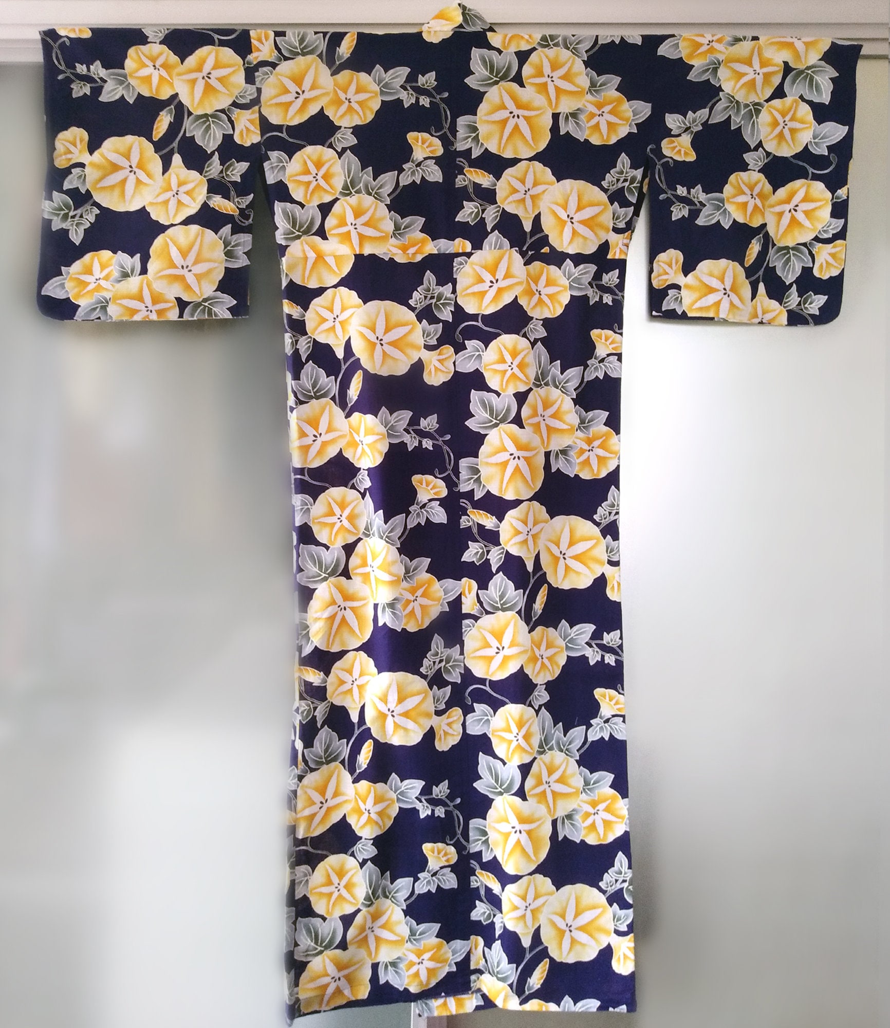 Sayagata Pattern Robe Vintage Japanese Yukata, Summer Robe, Japanese Kimono, Yukata, Kimono ...
