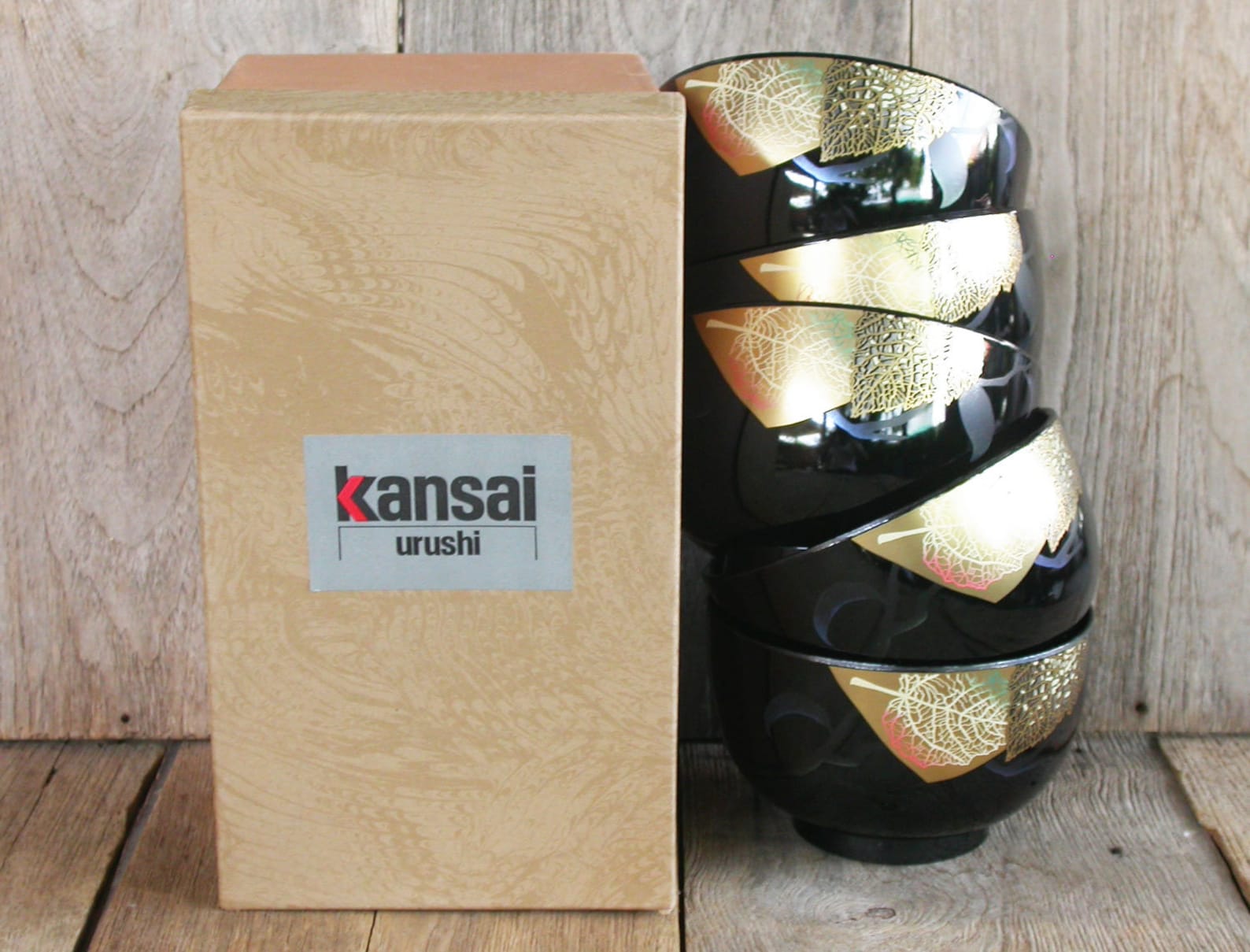 Japanese Lacquerware Miso Soup Bowls Set of 5 Serving Bowls Etsy