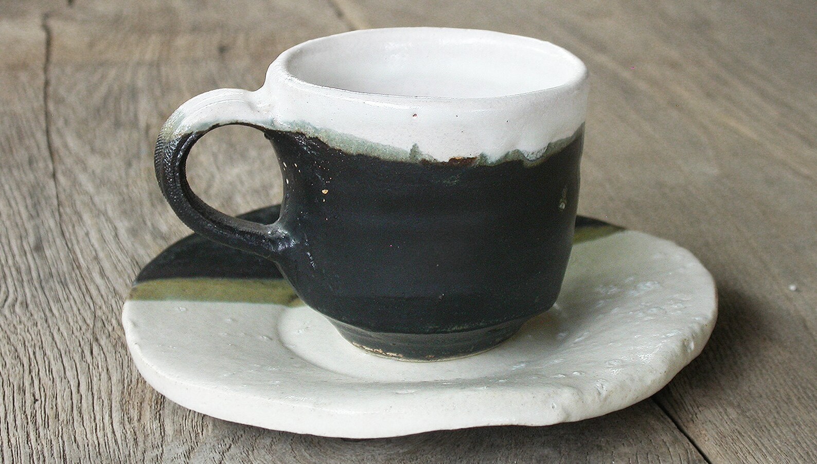 Japanese Ceramic Coffee Cup With Saucer Japanese Pottery Etsy
