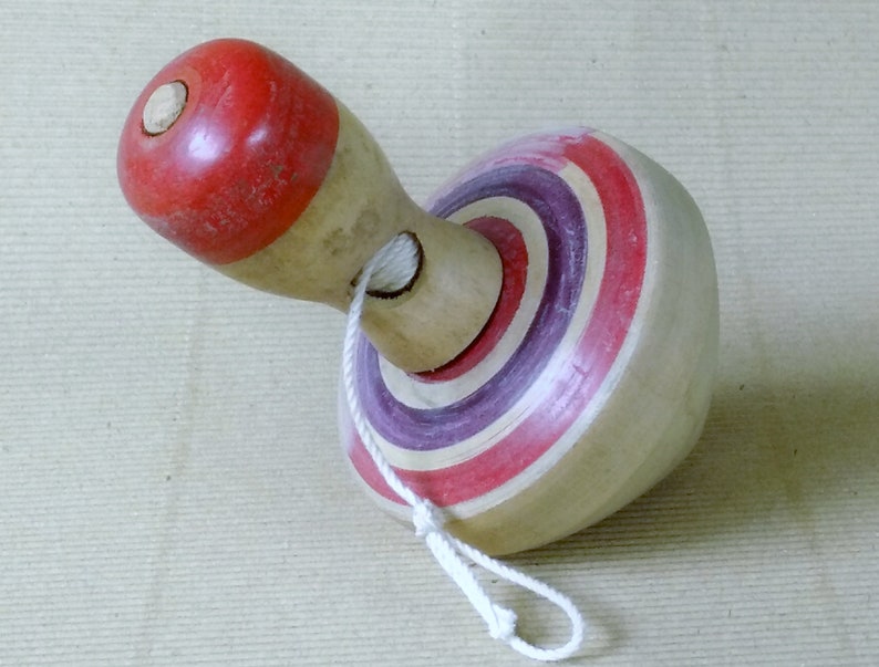 Spinning Tops Old Japanese Wooden Toy Koma Wooden Top Etsy