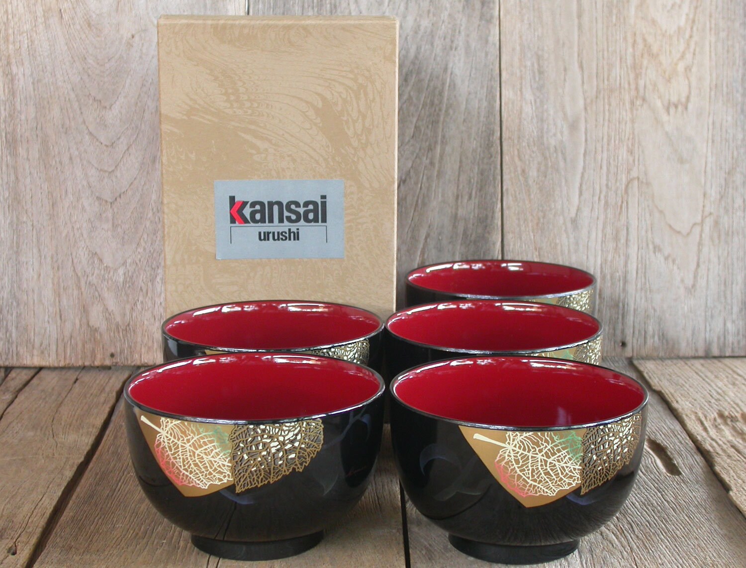 Paire De Bols à Soupe Miso Isuke "KOMA" – Laque Urushi Bois Fait Main – Japon Neuf
