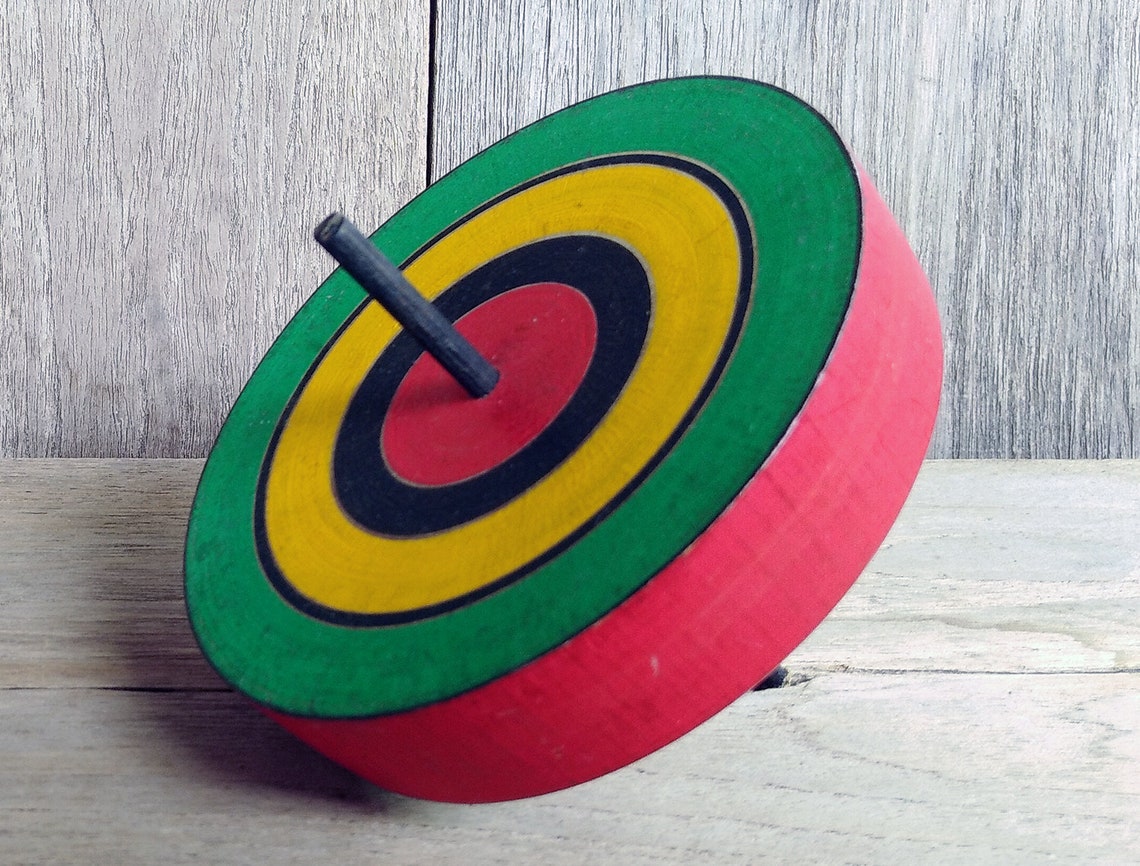 Japanese Vintage Spinning Top Koma Wooden Top Christmas Etsy