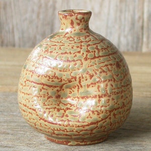 Japanse keramische vaas, Japans aardewerk, keramische vaas, kleine bruine vaas, decorvaas, cadeau, gemaakt in Japan