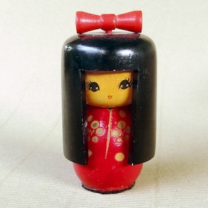 Kokeshi Doll, Japanese Wooden Doll, Doll of Happiness, Vintage Wooden Doll, Japanese Vintage, Friendly to Heart, Hight 3.8&quot; inches