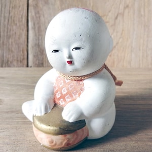 Japanese Gosho Doll, Kaga Ningyo Boy, Japanese Vintage Doll, Symbolism of Bring Happiness, Gift for Children, Height 3.5&quot; inches