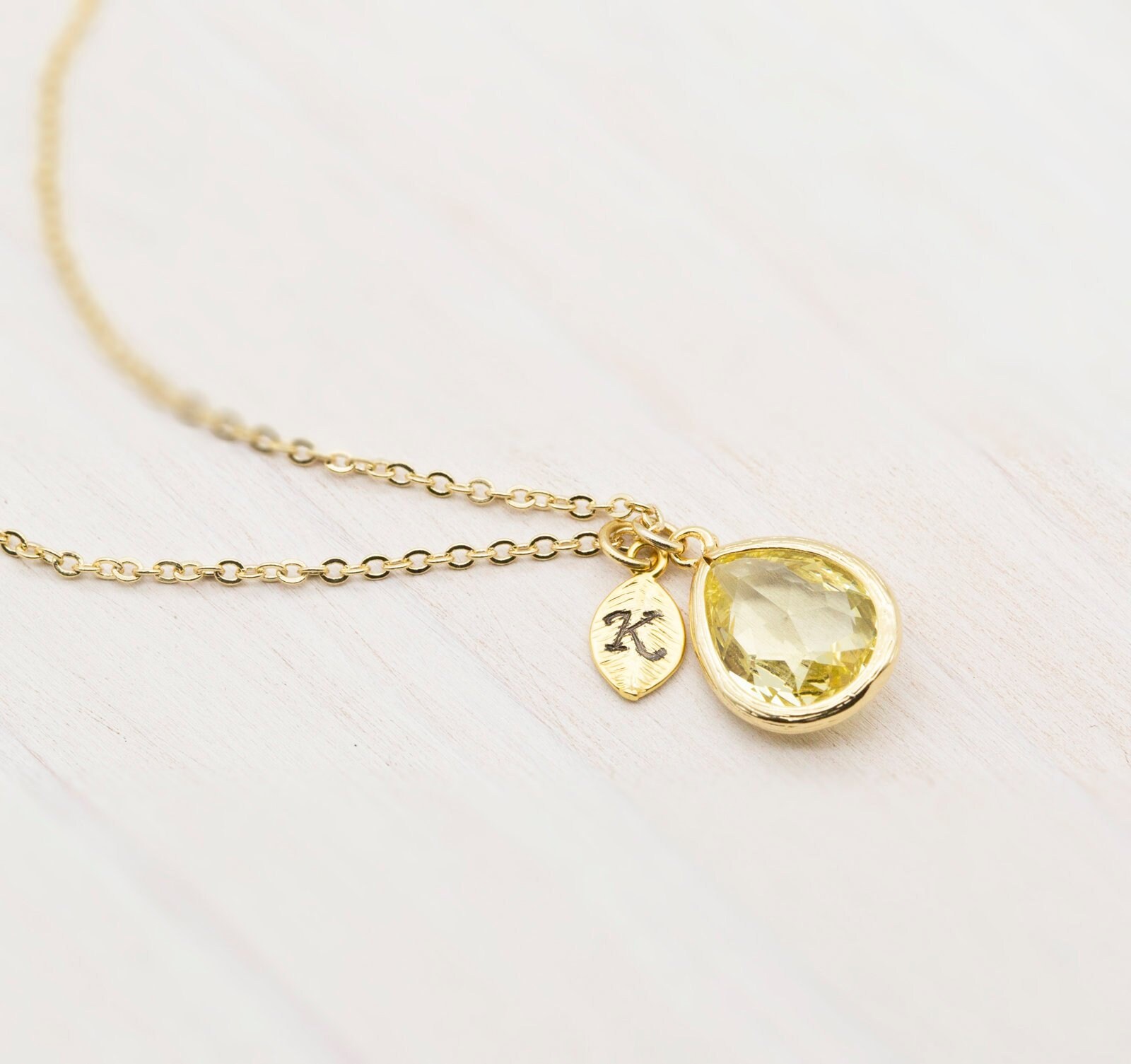 BIRTHSTONE NOVEMBER NECKLACE YELLOW GOLD main image 1