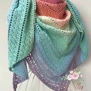 The Polly Shawl PDF Crochet Pattern Instant Download Crochet Pattern Crochet your own shawl BellaCraftHandmade image 2