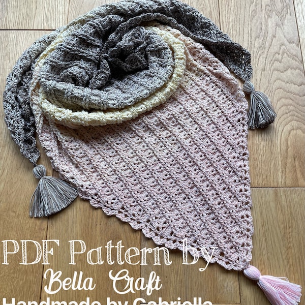 The Veronika Shawl PDF Crochet Pattern Instant Download | Crochet Shawl Pattern | Crochet your own shawl | BellaCraftHandmade