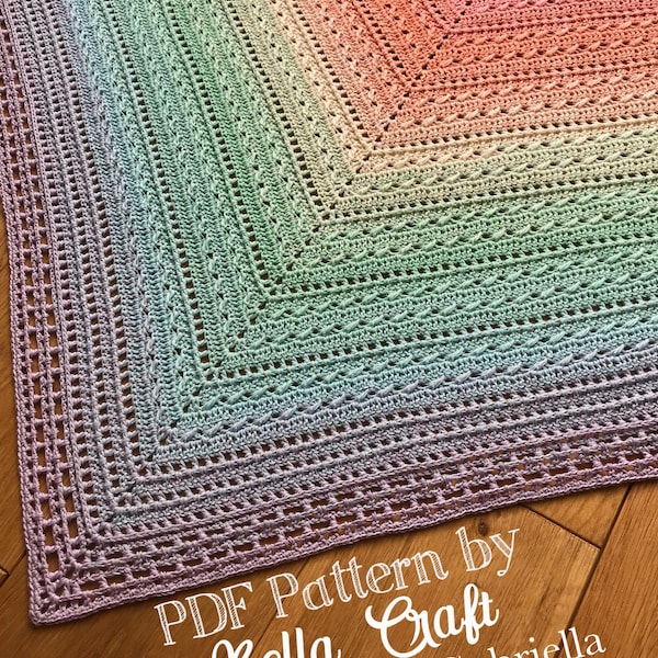 Le modèle de crochet PDF Polly Shawl Téléchargement instantané | Patron au crochet | Crochetez votre propre châle | BellaCraftFait Main