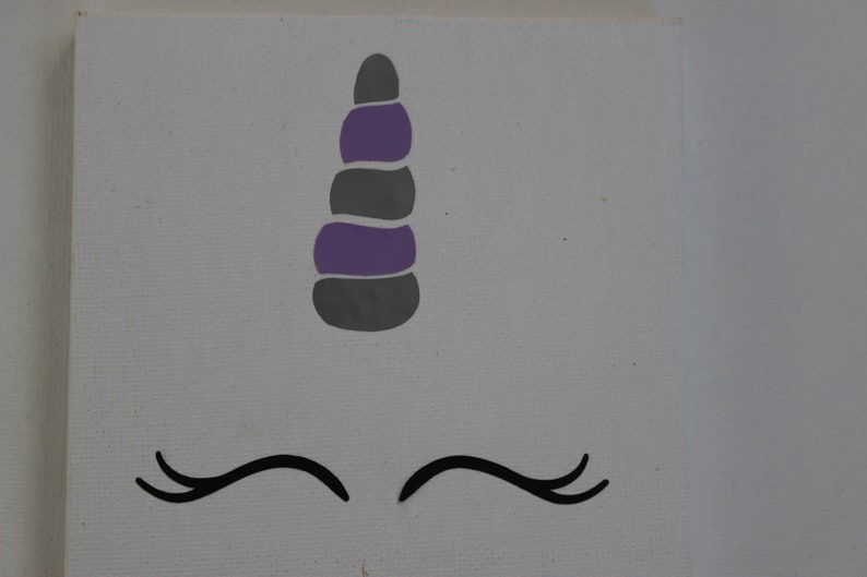 Unicorn Horn and Eyelashes 1 Set Vinyl Sticker PurpleSilver