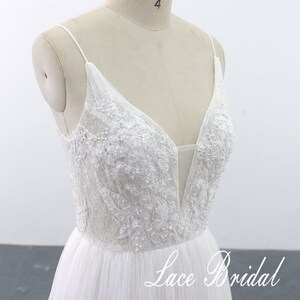 Boho wedding dress, ivory bridal gown, lace wedding dress, summer wedding, wedding dress