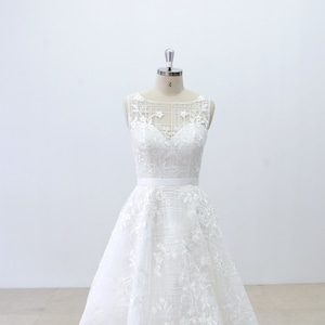 Custom Short Wedding Dress, Knee Length Wedding Dresses, Short High Quality Lace Wedding Dresses