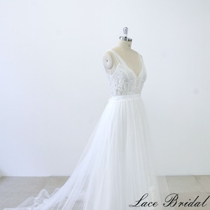Boho wedding dress, Light wedding dress, Bridal dress, Wedding dress, soft tulle wedding dress