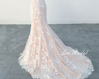 Nude Wedding Dress | Etsy