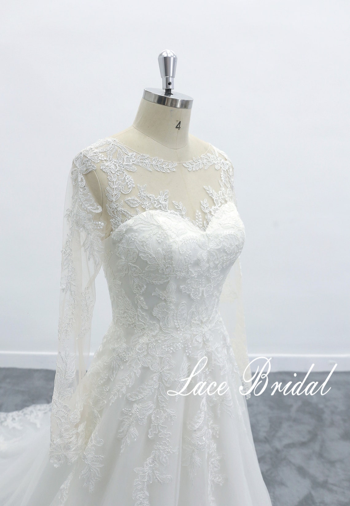 Custom Wedding Dress Lace Wedding Dress With Long Sleeves - Etsy