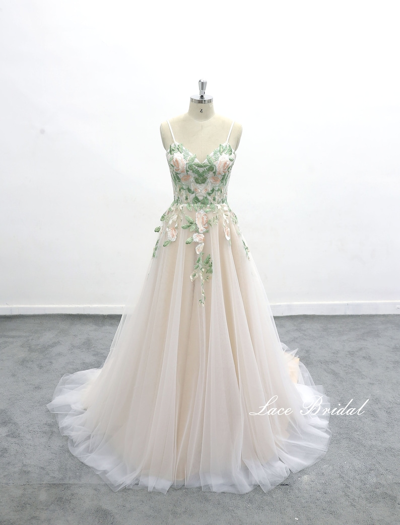 Custom Wedding Dresses Forest Fairy Wedding Dress Green Lace - Etsy
