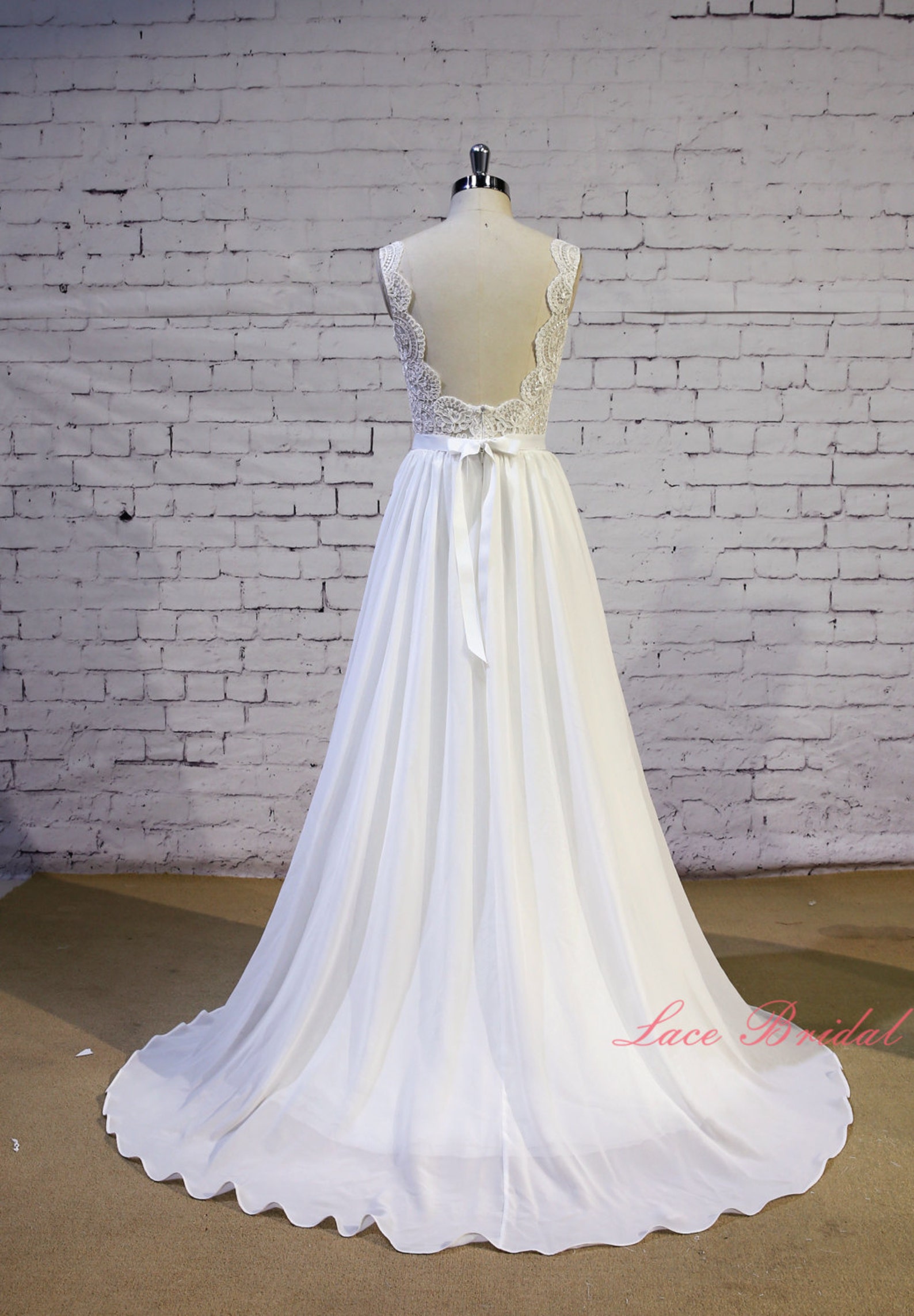 v shape neck gown