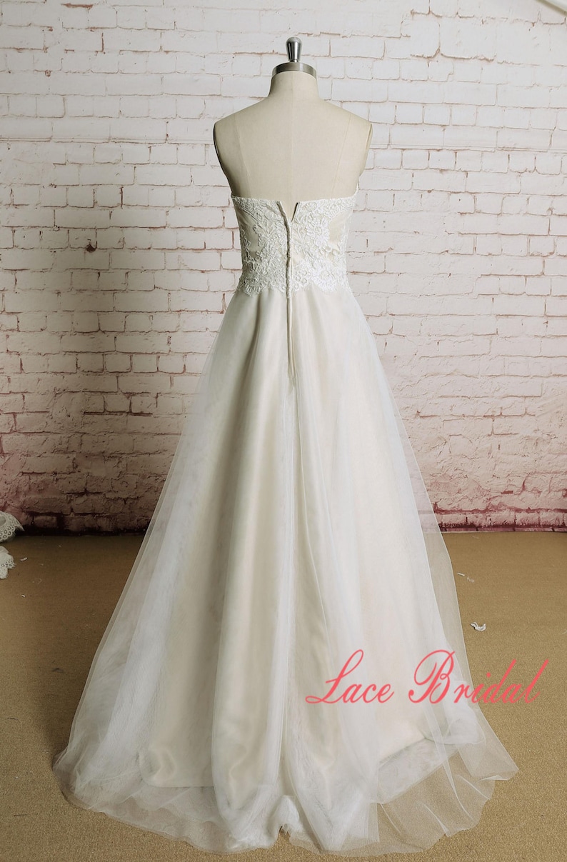 Champagne Underlay Wedding Dress Plain Skirt Bridal Gown Etsy