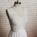 Sheer Ivory Lace Bodice Wedding Dress with A-line Chiffon Skirt 