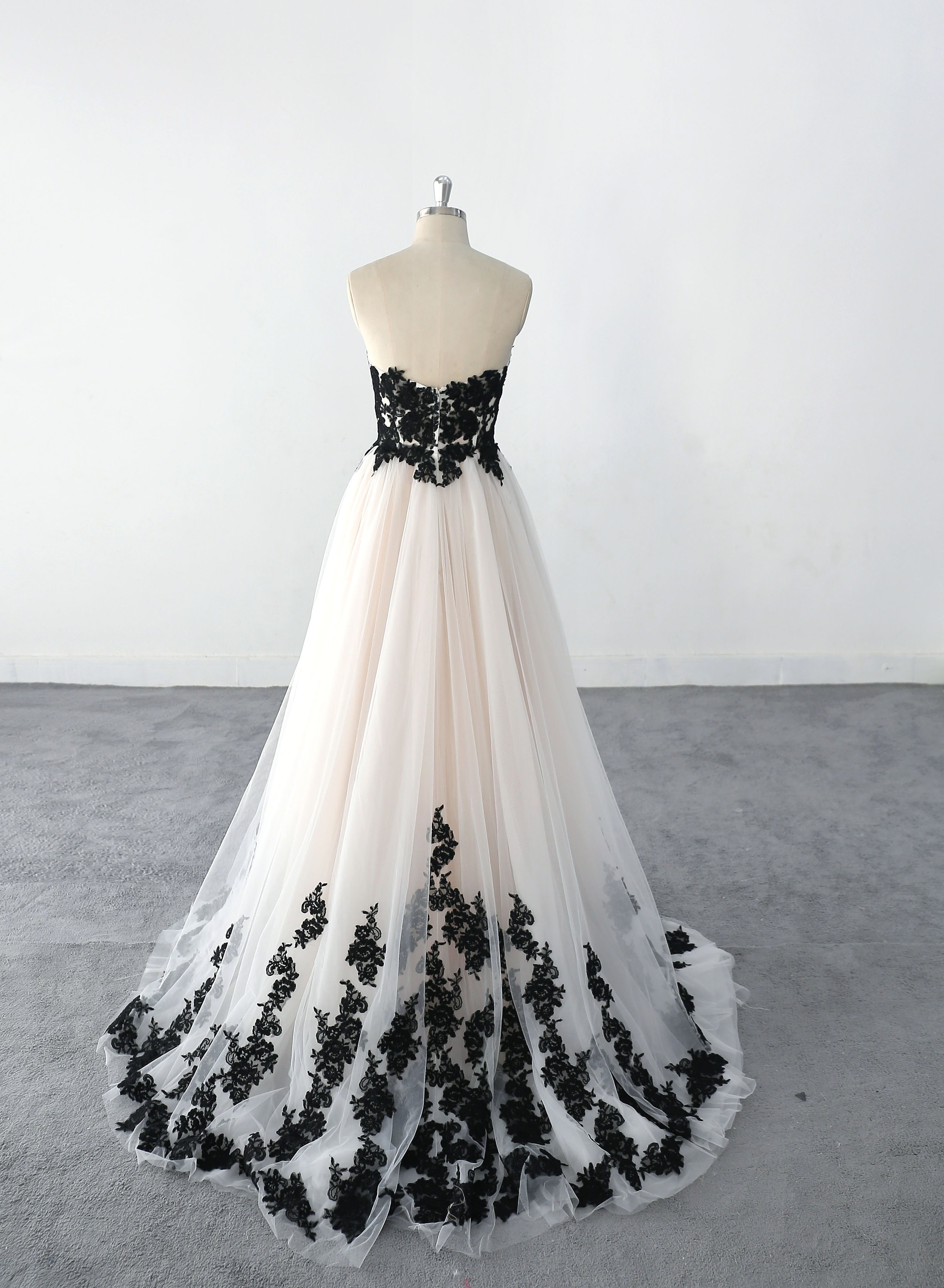 Black Lace Wedding Dress, Custom Gothic Bridal Gown - Etsy