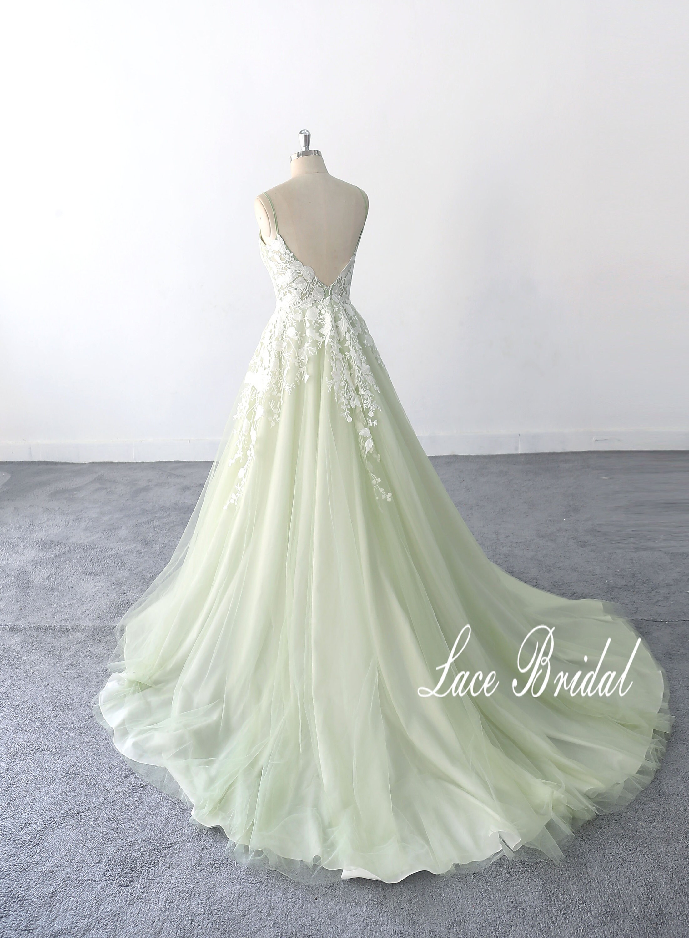 Bohemian Wedding Dress Lace Wedding Dress Sage Green Wedding - Etsy  Singapore