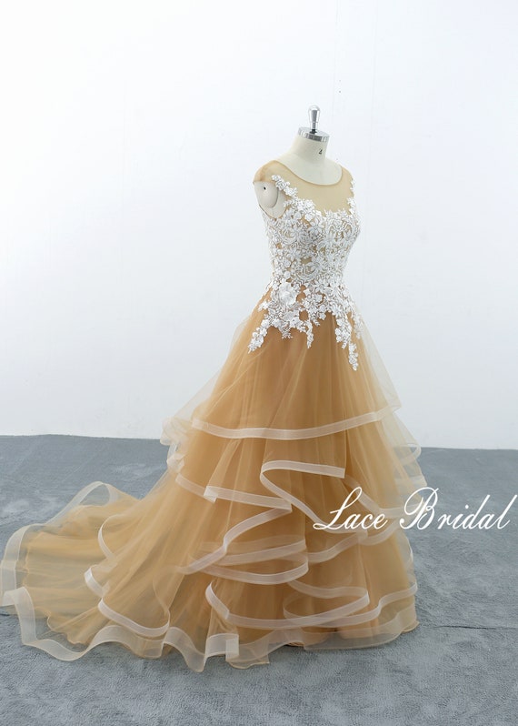 Wedding Dress Customized Wedding Dress Nude Wedding Dress Etsy