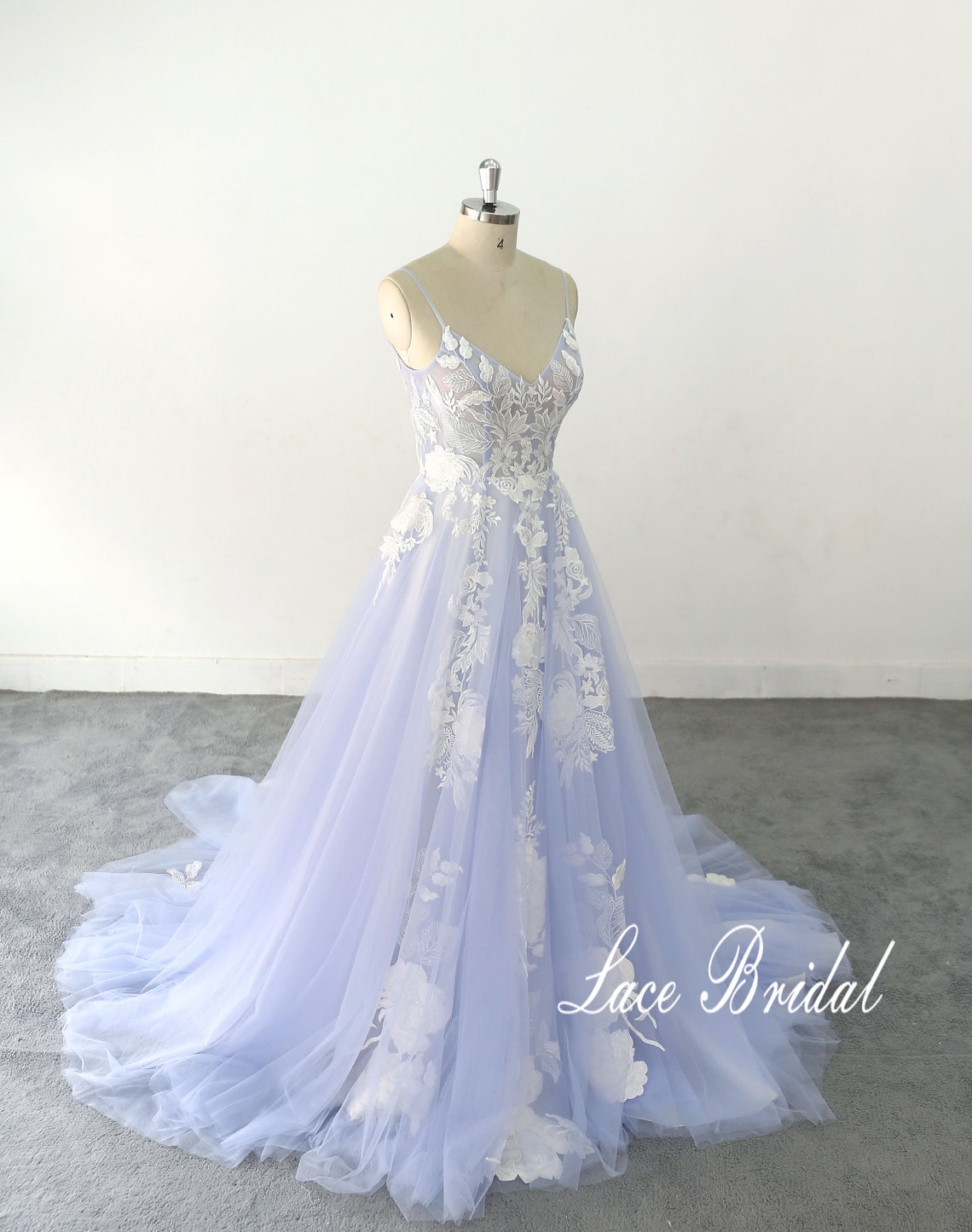 blue wedding dress lace wedding dressbohomian lace wedding image 1