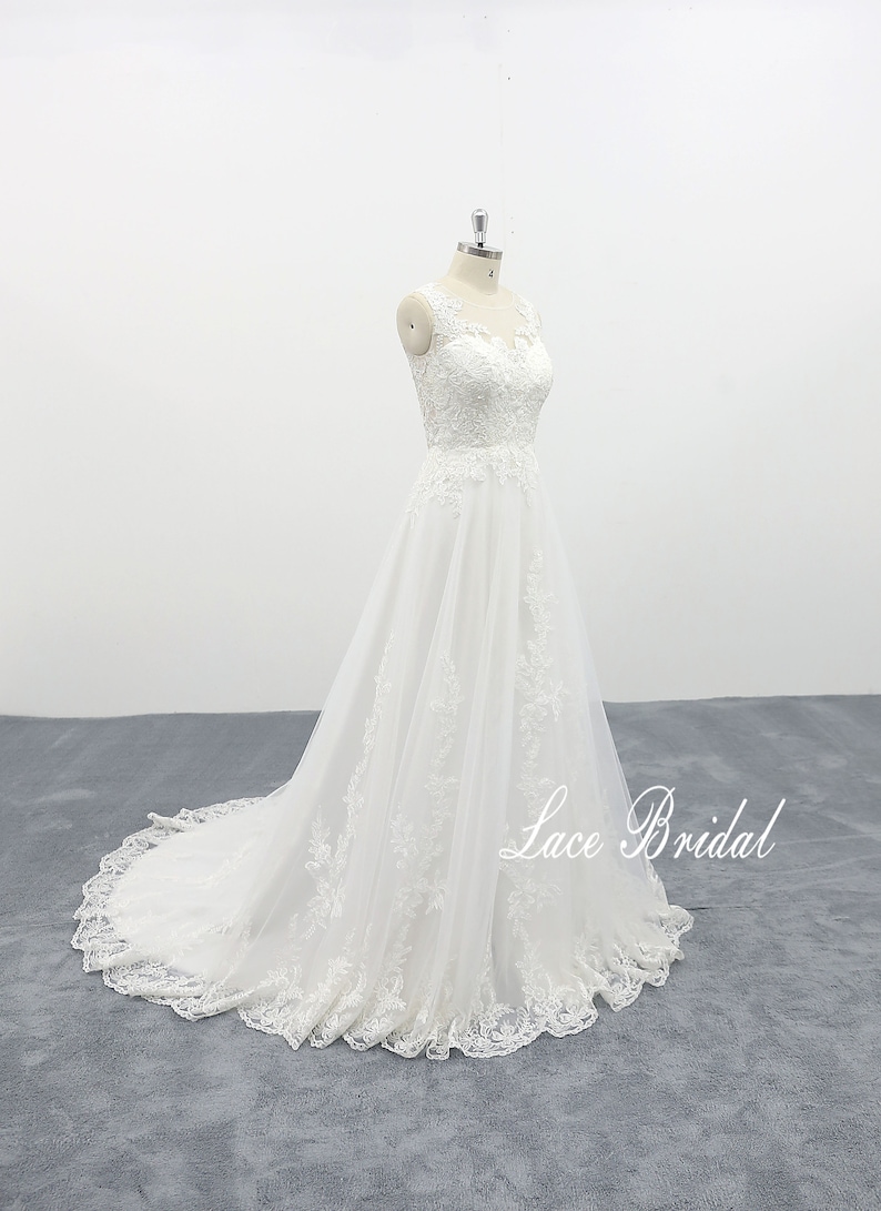 Romantic Aline Wedding Dresses Ivory Soft Tulle Bridal Gown Etsy