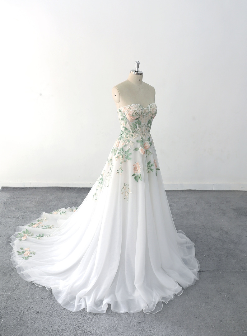 Forest Fairy Green Wedding Dress Green Lace Wedding Dress Etsy