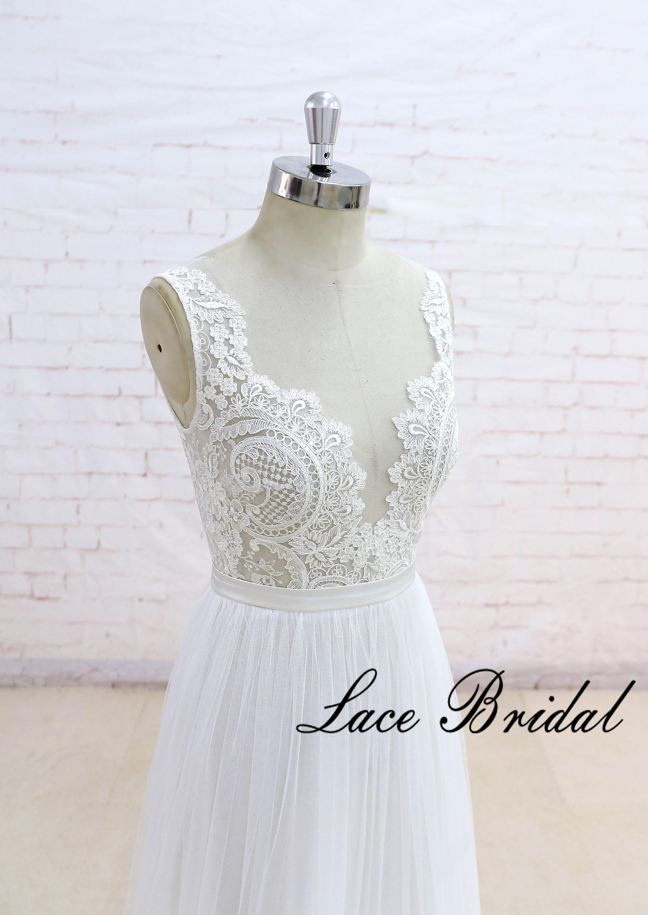 Lace Wedding Dress Tulle Aline Wedding Dress Sexy Etsy
