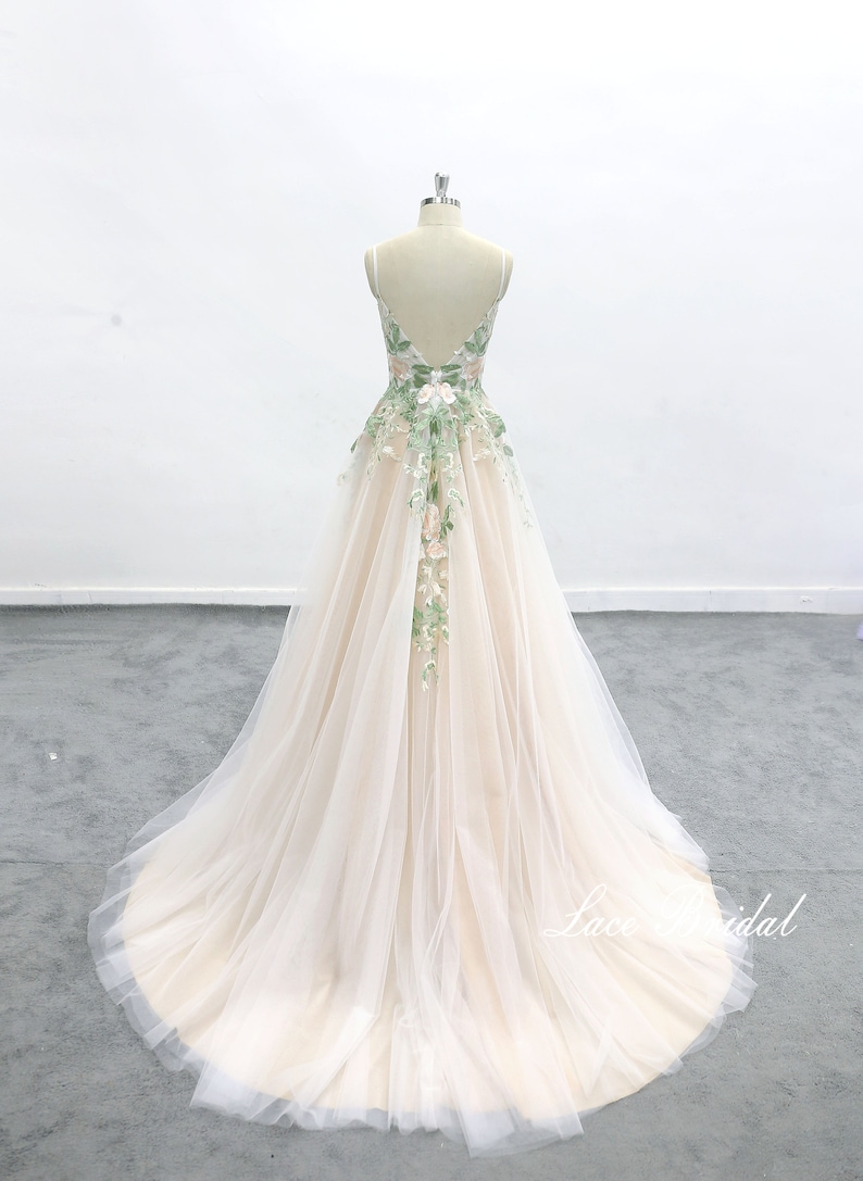 Custom Wedding Dresses Forest Fairy Wedding Dress Green Lace - Etsy