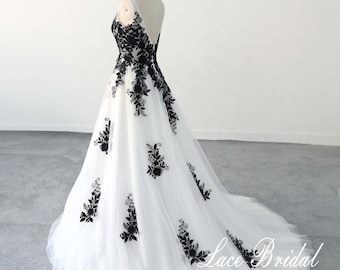 Wedding Dresses Vestito Sposa Bianco Nero Abito Da Sposa In Pizzo