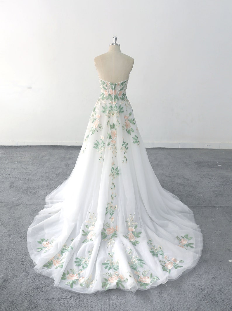 Forest Fairy Green Wedding Dress Green Lace Wedding Dress Etsy