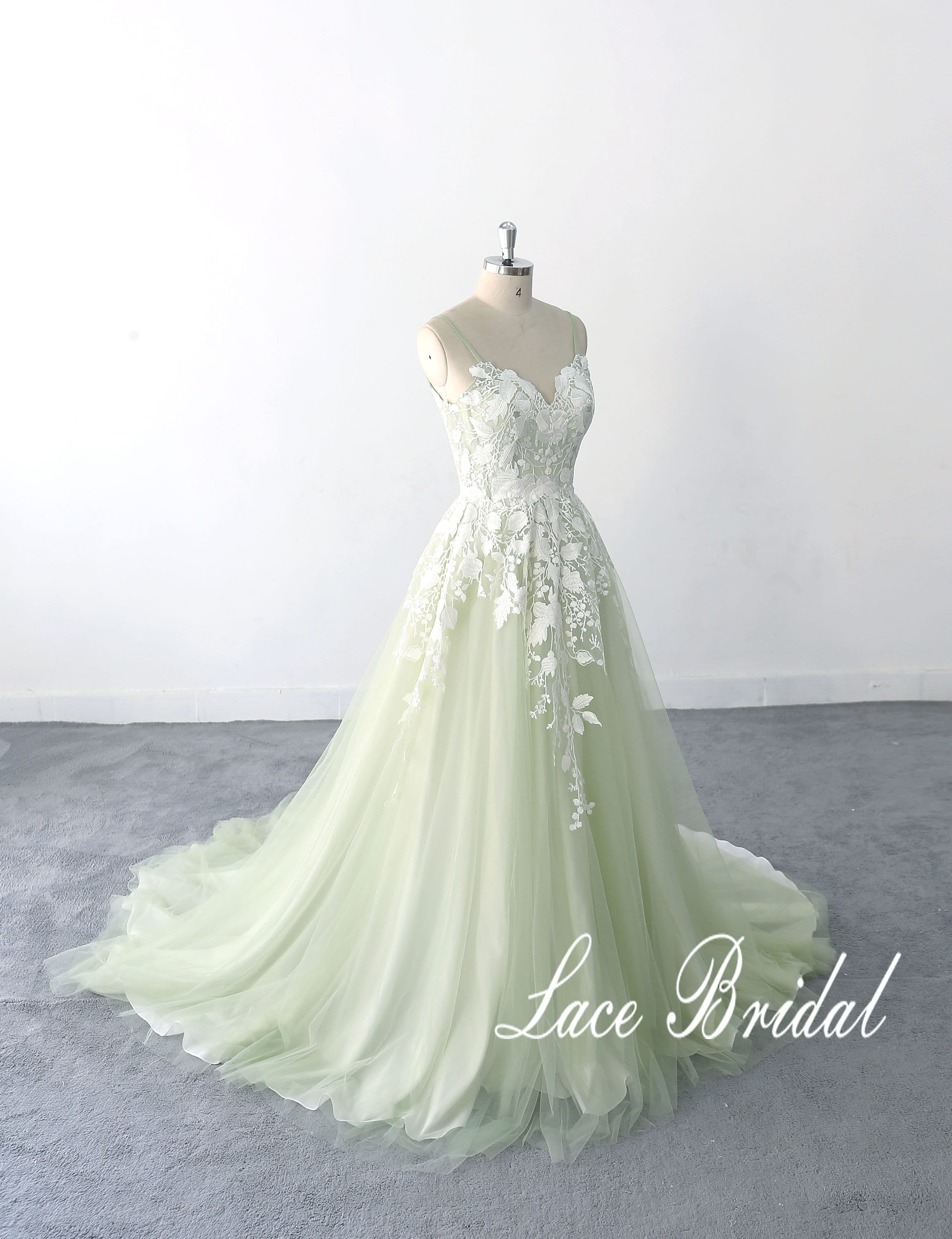 light green wedding dress