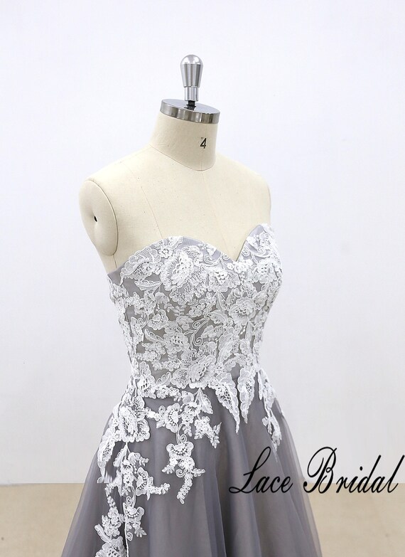 dark gray wedding dress
