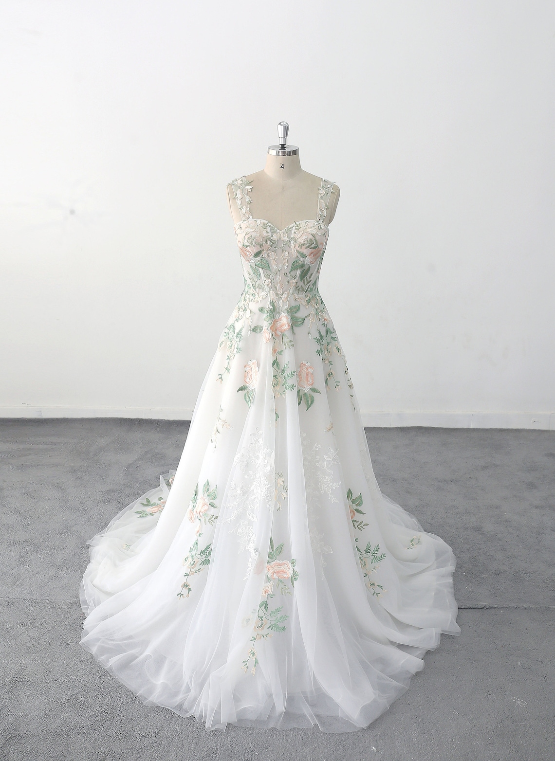 Forest Fairy Green Wedding Dress Wide Strap Green Lace - Etsy