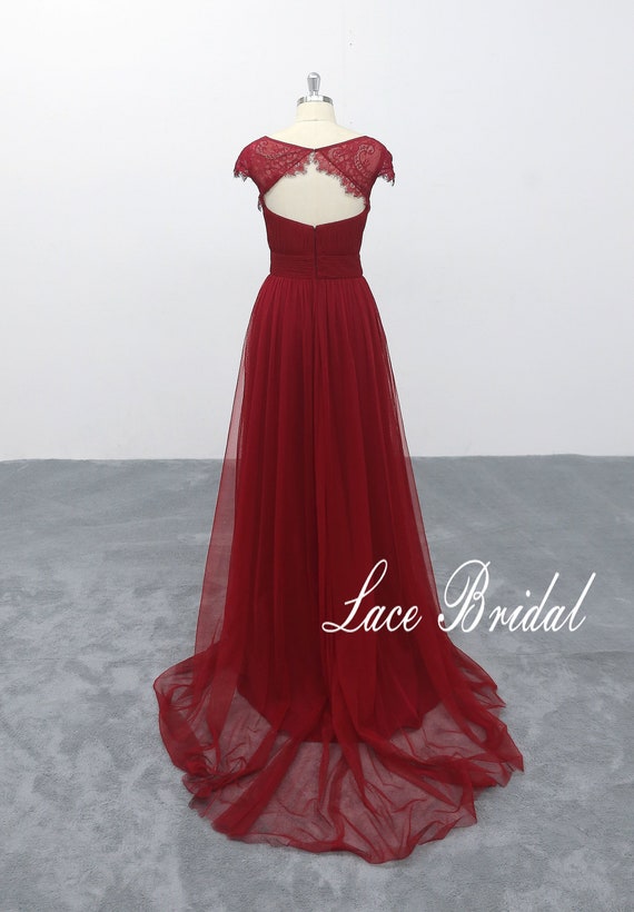 Custom Prom Red Evening Dress Tulle Evening Gown Vintage Women Etsy