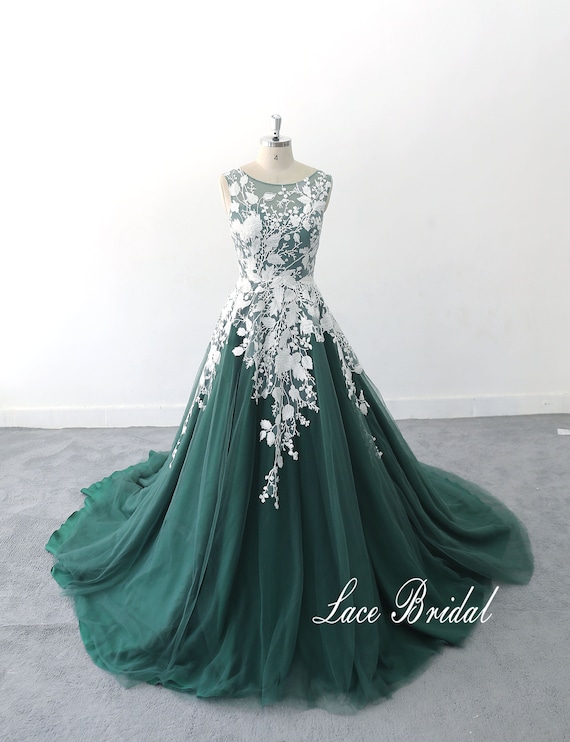 dark green wedding dresses