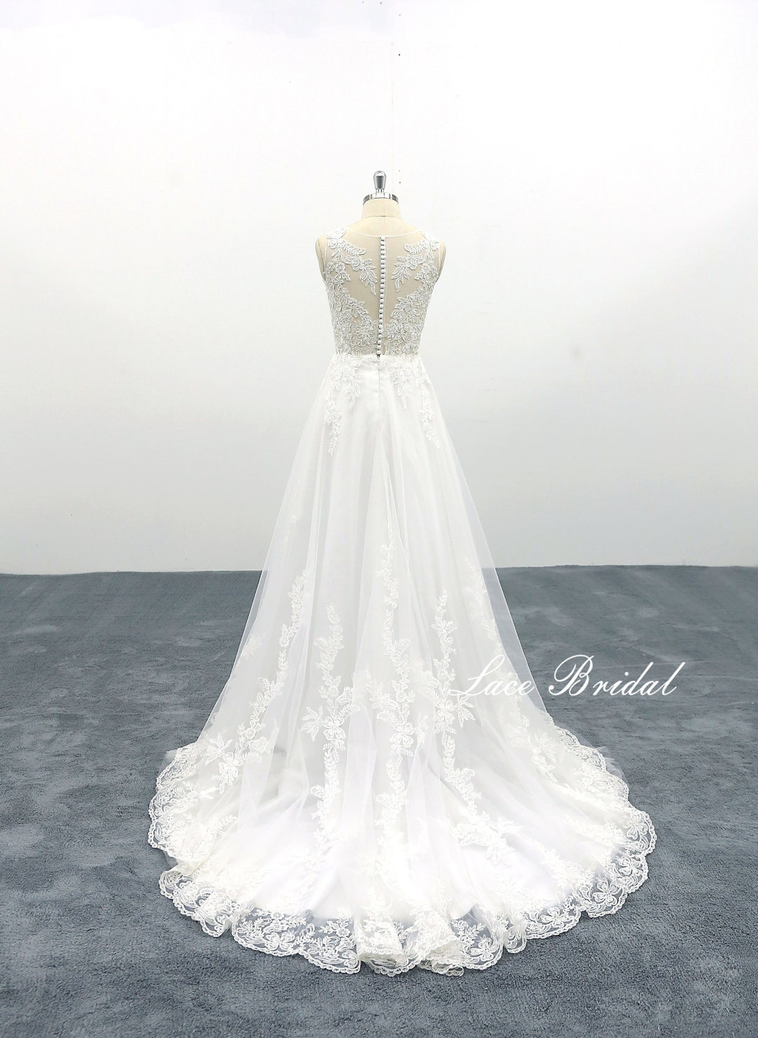 Abiti da sposa romantici A-line Avorio Morbido Tulle Abito da sposa