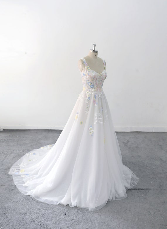 knee length dresses for ladies Elegant Off-The-Shoulder A-Line Wedding Dress with Floral Lace Detailing Plus Size Size 24W main image 0