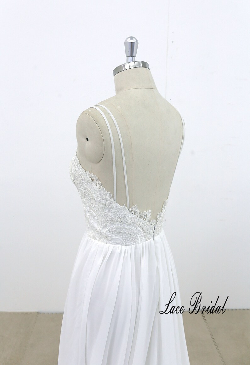 Ivory Wedding Dress Spaghetti Straps Wedding Dress Lace Etsy