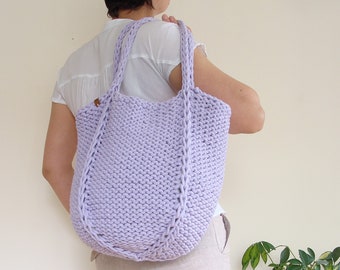 Large knit tote bag, slouchy knitted bag, boho beach bag, chunky knit bag, custom hobo bag, big shoppers bag, shoulder purse