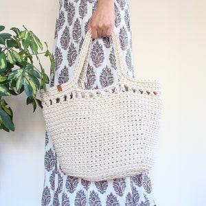 Crochet beach bag, custom basket bag, cotton rope bag, boho basket puse