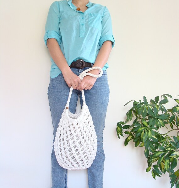 knitted beach bag