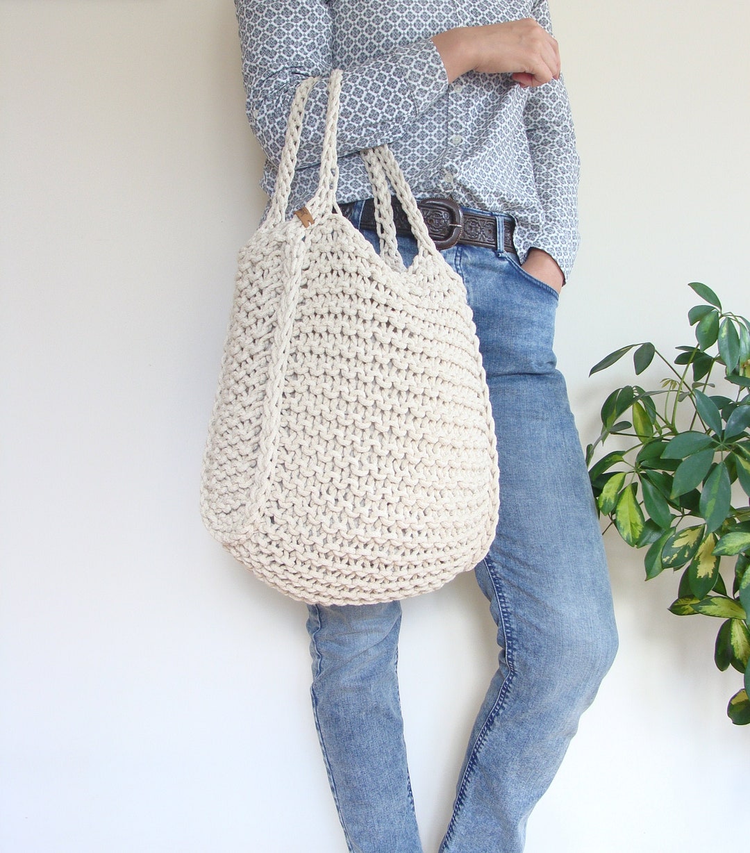 【EMIS】CABLE COTTON KNIT BAG R4901 EMIS】CABLE COTTON KNIT BAG R4901